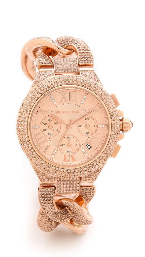 michael kors camille watch rose gold glitz|michael kors watch camille.